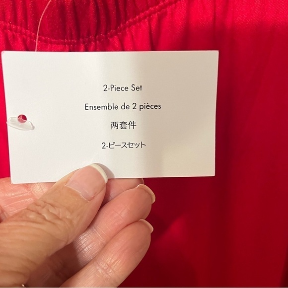 Kate Spade Red ‘all dolled up’ Red Cropped Pajama/Lounge Set Sz M NWT - Picture 5 of 7